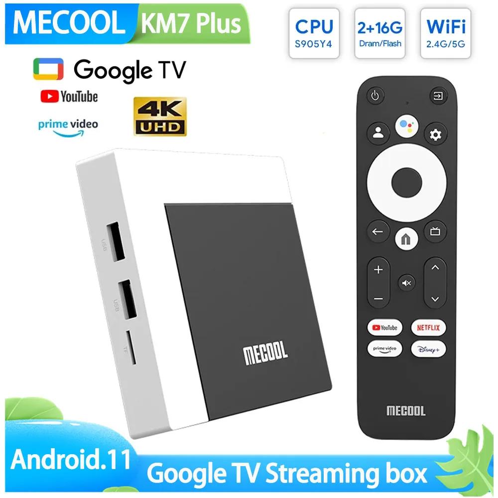 MECOOL KM7 PLUS ȵ̵ 11 TV ڽ, 2GB 16GB DDR4  , 4K Amlogic HDR10, 2.4G, 5G  Ƚ, ֽ TV ڽ